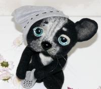 Для прикладу,французський бульдог  black bulldog felted toys